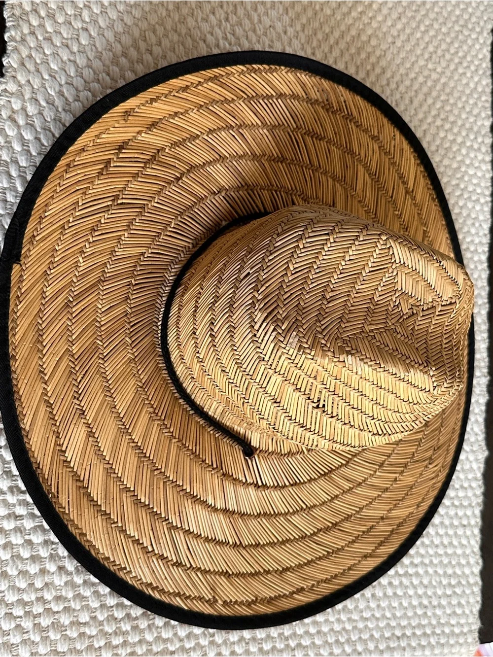 Straw Wide-Brim Sun Hat with American Flag Shield Patch - Soul of Adventure